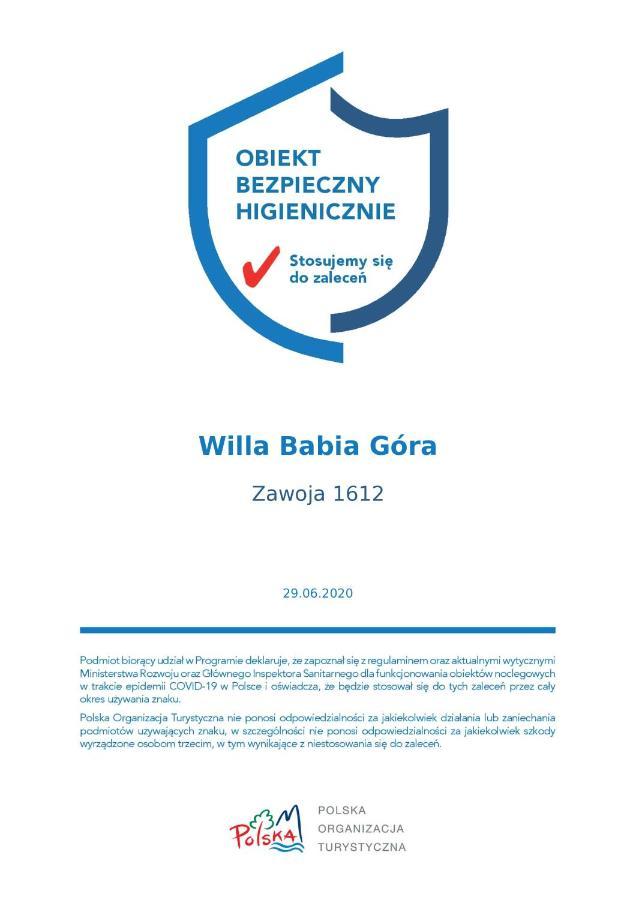 Willa Babia Góra Zawoja Esterno foto